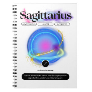 Carnet Signe moderne Zodiac Sagittarius Citation Élément
