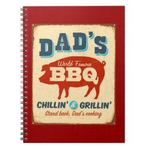 Carnet Signe vintage en métal - le BBQ du papa