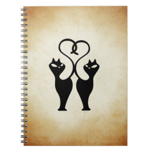 Carnet Silhouette à deux chats