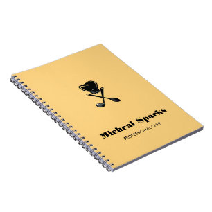 Carnet Silhouette casquette de chef et cuillères beige