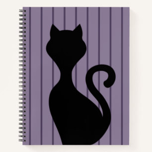 Carnet Silhouette de chat noir dessin animé