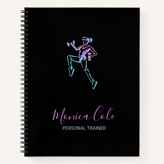 Carnet Silhouette de coach sportif noir (Devant)