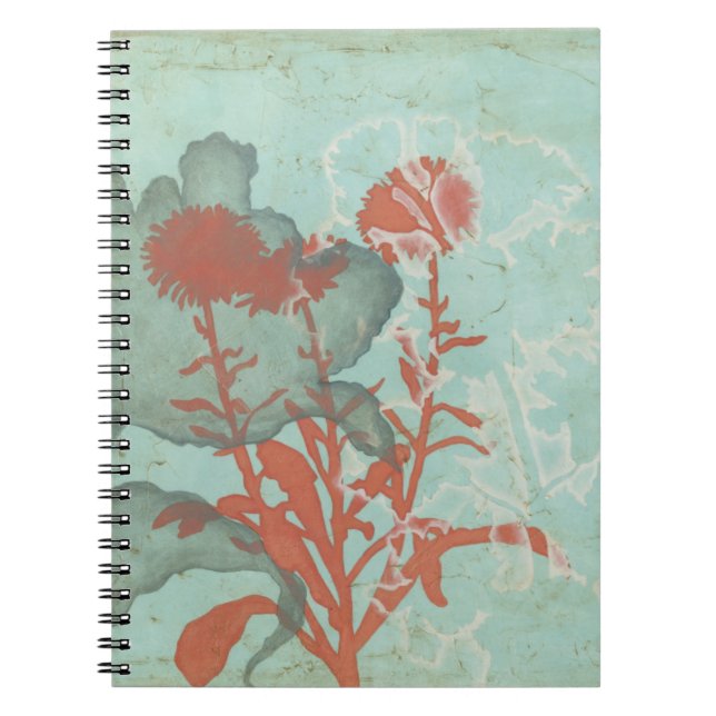Carnet Silhouette de Fleurs rouges sur Arrière - plan Tur (Devant)