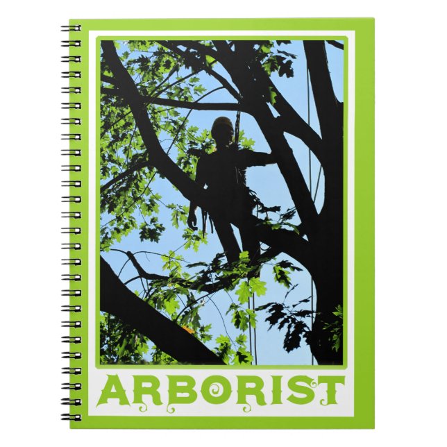 Carnet Silhouette de grimpeur d'arbre : Arboriste (Devant)