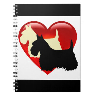 Carnet Silhouette de Terrier écossais noir et blanc en fo