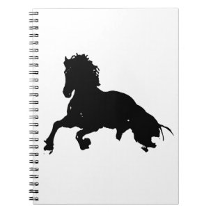 Carnet Silhouette du cheval blanc noir