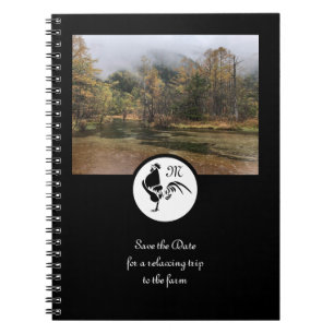 Carnet Silhouette du coq noir Monogramme Photo