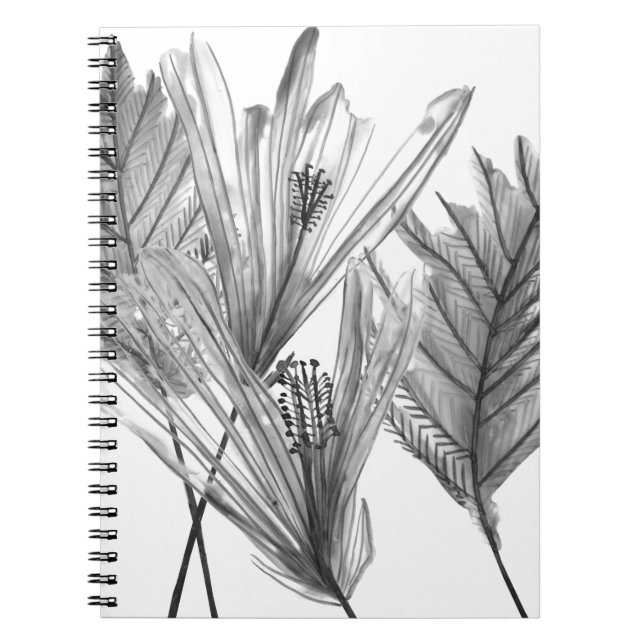 Carnet Silhouette florale - Gris (Devant)