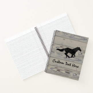 Carnet Silhouette Rustique Bois Galloping Horse