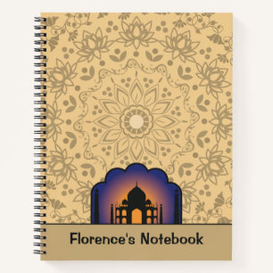 Carnet Silhouette Taj Mahal Nom Personnalisé
