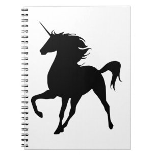 Carnet Silhouette Unicorne Noire