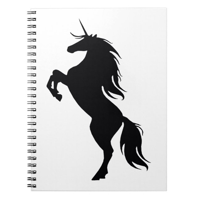Carnet Silhouette Unicorne Noire (Devant)