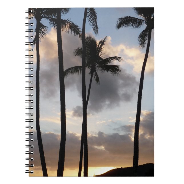 Carnet Silhouettes de palmiers à Hawaii (Devant)