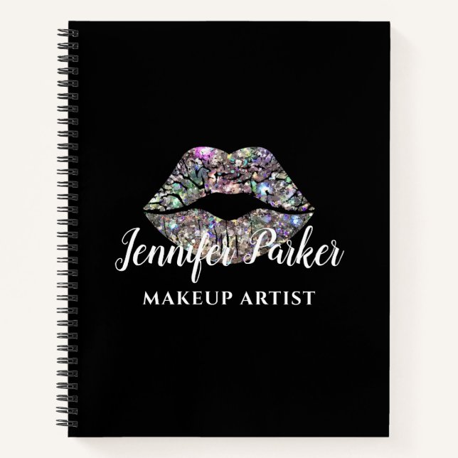 Carnet Silver MAKEUP ARTIST Logo Kiss Nom (Devant)