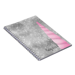 Carnet Silver Sparkle rose Glam Unicorne
