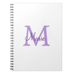 Carnet simple ajout de nom monogramme rose rouge jeton
