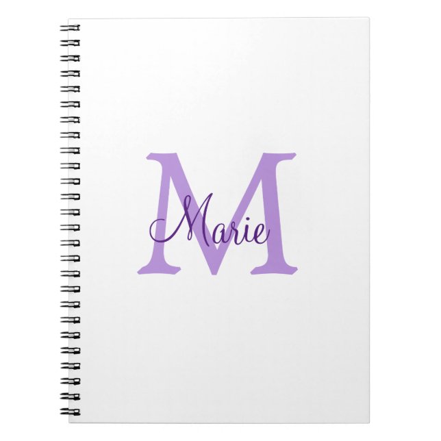 Carnet simple ajout de nom monogramme rose rouge jeton (Devant)