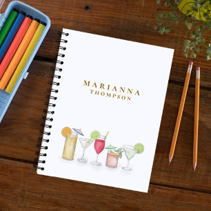 Carnet Simple Aquarelle Cocktail Boissons Élégante Person