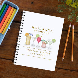 Carnet Simple Aquarelle Cocktail Boissons Élégante Person