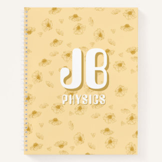 Carnet Simple baby yellow Notebook with initials 
