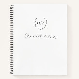 Carnet Simple Couronne Monogramme Élégant