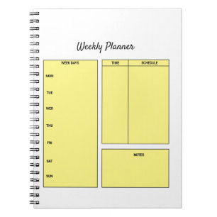 Carnet simple custom weekly planner to do list task notep