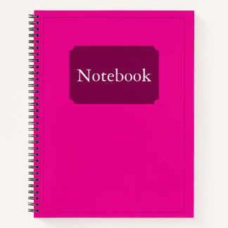 Carnet Simple Élégant Minimaliste Hot Rose Chic Spiral