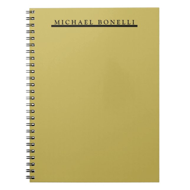 Carnet Simple Élégant Moderne Élégant Couleur Or de Vegas (Devant)