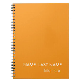 Carnet Simple Élégant orange Personnalisé