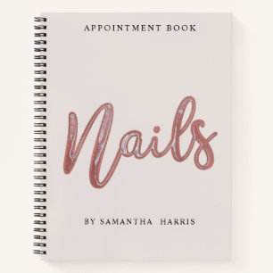 Carnet Simple Elégant Rose Gold Foil Nails Rendez-vous