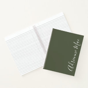 Carnet Simple élégante Couche foncée Vert personnalis
