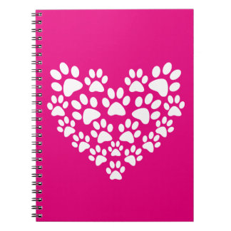 Carnet Simple Empreinte de patte de coeur mou