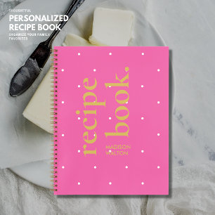 Carnet Simple Gras Cute Hot Rose Polka Nom de point Recet