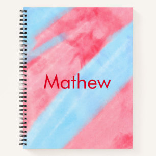 Carnet simple initial letter mongram add your name red b