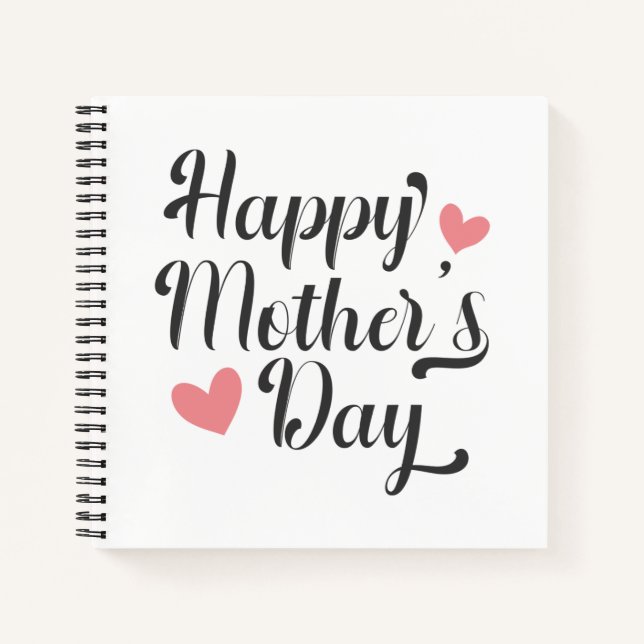 Carnet Simple joyeuse calligraphie de la fête des mères | (Devant)