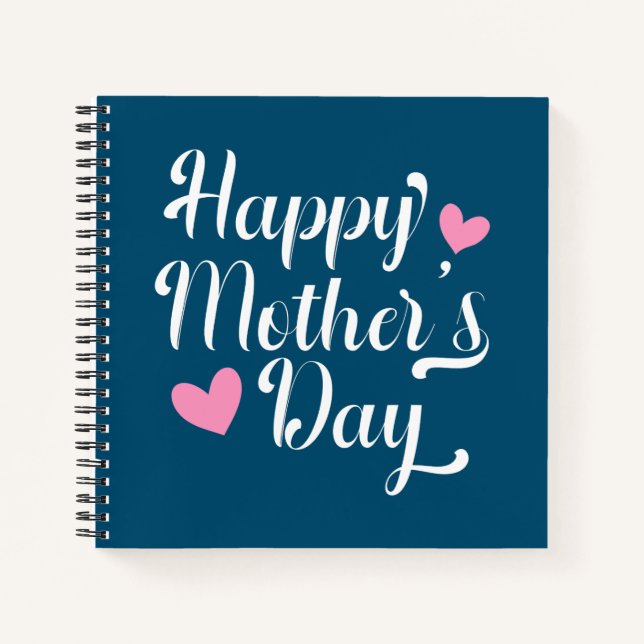 Carnet Simple joyeuse calligraphie de la fête des mères | (Devant)