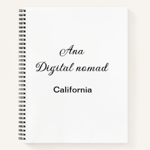 Carnet Simple minimal ajoutez votre nom texte lieu califo