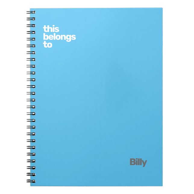 Carnet simple minimal bleu moderne (Devant)