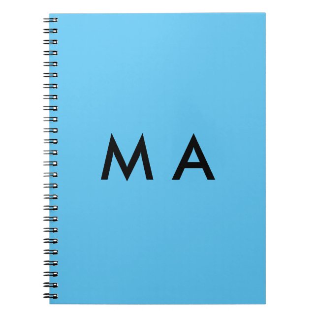 Carnet Simple monogramme ajouter votre nom lettre man min (Devant)