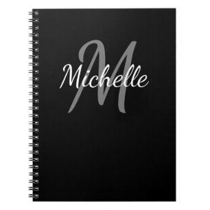 Carnet Simple monogramme noir et blanc