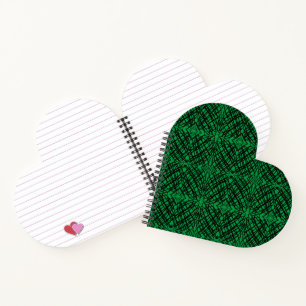 Carnet Simple Scribble   Carreaux miroir   Vert   Coeur