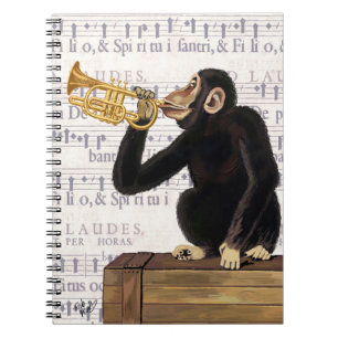 Carnet Singe jouant la trompette