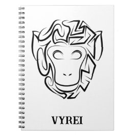 Carnet Singe tribal noir et blanc