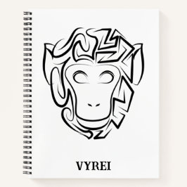 Carnet Singe tribal noir et blanc