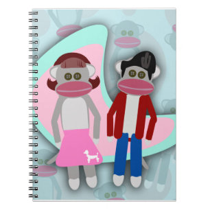 Carnet Singes Chaussettes Sock Hop des Années 50 Art Vint