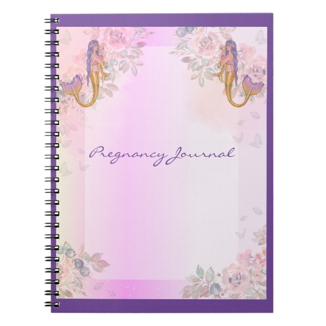 Carnet Sirène avec bébé art par Renee Lavoie (Devant)