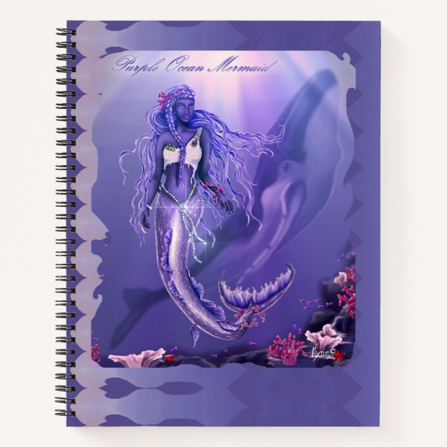 Carnet Sirène d'océan violet (Devant)