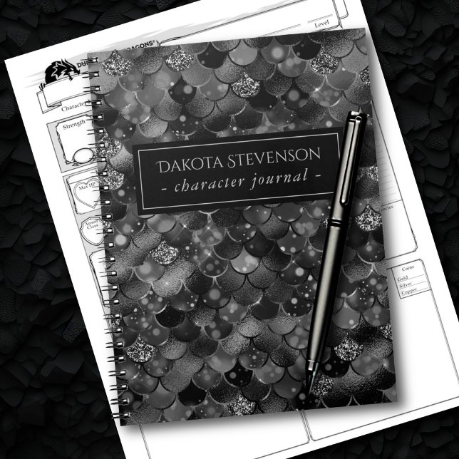 Carnet Sirène gothique | Dark Goth mais Girl Black Scale (Créateur téléchargé)