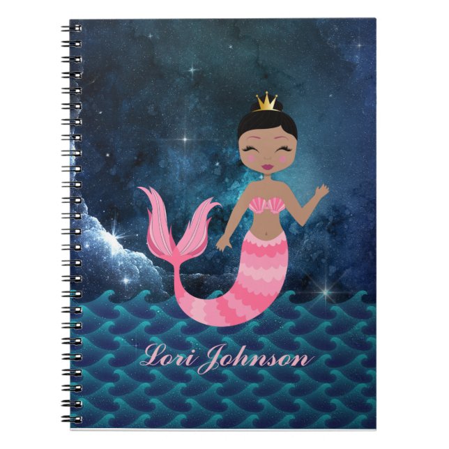 Carnet Sirène rose à l'Imaginaire du coeur scène de l'océ (Devant)