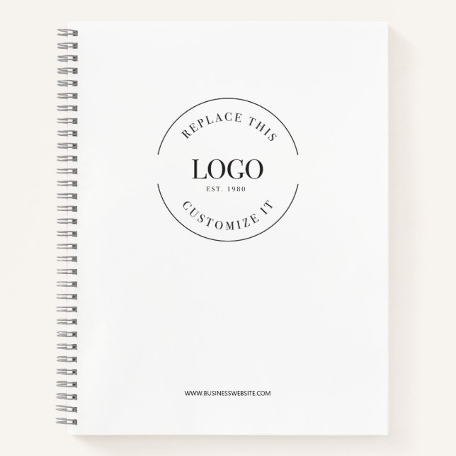 Carnet Site Web Personnalisé avec Logo sur Mesure Grande  (Devant)